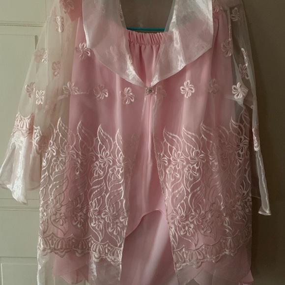 Kiaro Sheer Ruched Skirt Set Pink main image 1